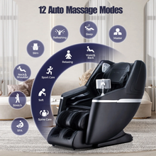 Load image into Gallery viewer, BOSSCARE 4D Zero Gravity SL Track Full Body Massage Chair with Shiatsu APP Control, Heating, Black