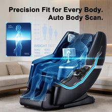Load image into Gallery viewer, BOSSCARE 4D Zero Gravity SL Track Full Body Massage Chair with Shiatsu APP Control, Heating, Black
