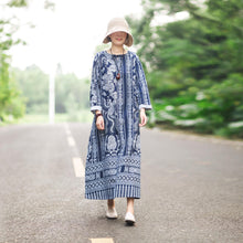 Load image into Gallery viewer, Women Cotton Linen Embriodery Loose Dress