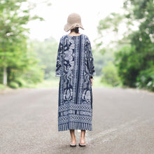 Load image into Gallery viewer, Women Cotton Linen Embriodery Loose Dress