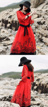 Load image into Gallery viewer, SOOMODA Chiffon Embroidery Dress