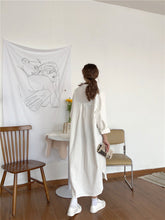 Load image into Gallery viewer, Vintage Maxi Dress Long Sleeve Turn Down Collar