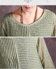 Load image into Gallery viewer, SOOMODA Full Sleeve Fold Patchwork O-Neck Dress