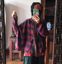 Load image into Gallery viewer, SOOMODA Plaid Red Jackets Coats Women Cotton Linen
