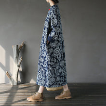 Load image into Gallery viewer, SOOMODA Vintage Dress White And Blue Chinese Style
