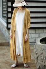 Load image into Gallery viewer, SOOMODA Half Sleeve V-Neck Loose Vintage Tie Dress