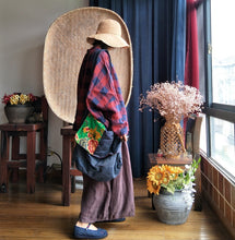 Load image into Gallery viewer, SOOMODA Plaid Red Jackets Coats Women Cotton Linen