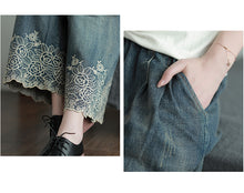 Load image into Gallery viewer, SOOMODA Embroidery Pockets Loose Full Length Pants