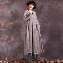Load image into Gallery viewer, SOOMODA Full Sleeve Fold Patchwork O-Neck Dress