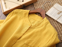 Load image into Gallery viewer, SOOMODA Long Sleeve Pocket Solid Linen Trench Coats