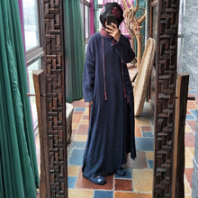 Load image into Gallery viewer, SOOMODA Women Dark Blue Vintage Dresses