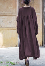 Load image into Gallery viewer, SOOMODA Loose Dress Button Vintage Lantern Sleeve