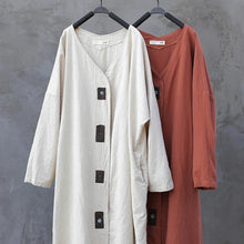 Load image into Gallery viewer, SOOMODA Cotton Linen Trench Vintage Button Coats