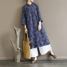 Load image into Gallery viewer, SOOMODA Women Cotton Linen Dress Jacquard Vintage