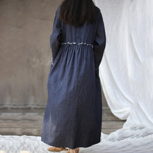 Load image into Gallery viewer, SOOMODA Solid Patchwork O-Neck High Waist Dress