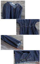 Load image into Gallery viewer, SOOMODA Solid Patchwork O-Neck High Waist Dress