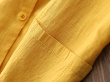 Load image into Gallery viewer, SOOMODA Long Sleeve Pocket Solid Linen Trench Coats