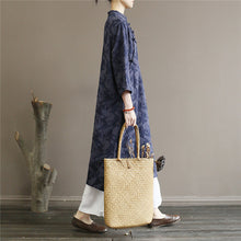 Load image into Gallery viewer, SOOMODA Women Cotton Linen Dress Jacquard Vintage