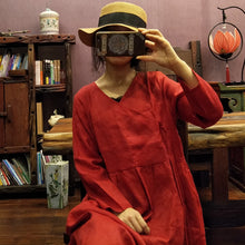 Load image into Gallery viewer, SOOMODA V-Neck Long Sleeve Dress