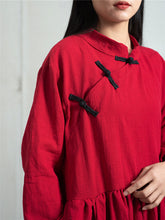 Load image into Gallery viewer, SOOMODA Women Chinese Style Robes Button Maxi Dress