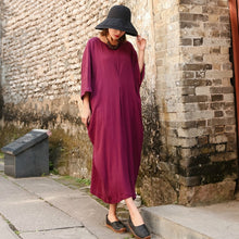Load image into Gallery viewer, SOOMODA Vintage Loose Solid Pockets Long Dress