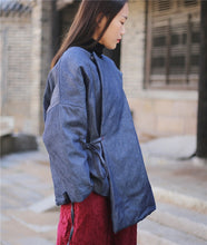 Load image into Gallery viewer, SOOMODA Women Denim Parkas Blue Belt Coats