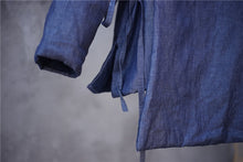 Load image into Gallery viewer, SOOMODA Women Denim Parkas Blue Belt Coats