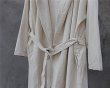Load image into Gallery viewer, SOOMODA Hooded Linen Bandage Trench Coats