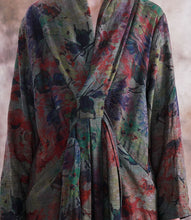 Load image into Gallery viewer, Spring Fall Cotton Linen Printed Floral Loose Dress