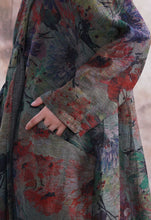 Load image into Gallery viewer, Spring Fall Cotton Linen Printed Floral Loose Dress