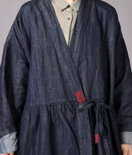Load image into Gallery viewer, Loose Denim Embroidered Long Sleeve Trench Coat