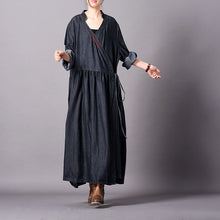Load image into Gallery viewer, Plus Size Embroidered Denim  Trench Coat