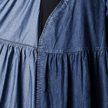 Load image into Gallery viewer, Plus Size Embroidered Denim  Trench Coat