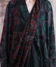 Load image into Gallery viewer, Women Autumn Print Pathwork V Neck Dress