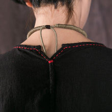 Load image into Gallery viewer, SOOMODA Women Black Embroidery Dress