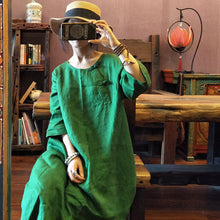 Load image into Gallery viewer, SOOMODA Women Linen Dress Solid Color