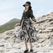 Load image into Gallery viewer, SOOMODA V-neck Loose Vintage Print Dresses