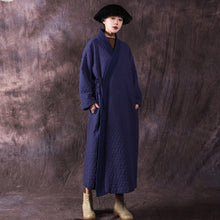 Load image into Gallery viewer, SOOMODA Women Belt Parkas Vintage Cotton Linen Coats