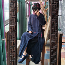 Load image into Gallery viewer, SOOMODA Women Dark Blue Vintage Dresses