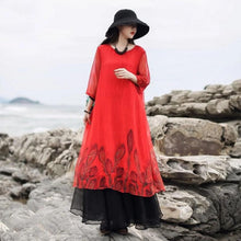 Load image into Gallery viewer, SOOMODA Chiffon Embroidery Dress