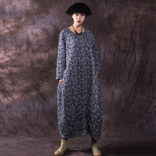 Load image into Gallery viewer, SOOMODA Print Floral Dress Thick Warm Cotton Linen