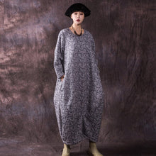 Load image into Gallery viewer, SOOMODA Print Floral Dress Thick Warm Cotton Linen