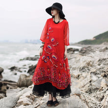 Load image into Gallery viewer, SOOMODA Vintage Embroidery Dress for Women