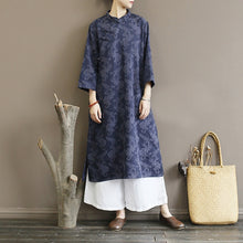 Load image into Gallery viewer, SOOMODA Women Cotton Linen Dress Jacquard Vintage