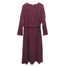 Load image into Gallery viewer, SOOMODA Striped Bandage Dresses V-Neck Long Sleeve