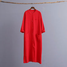 Load image into Gallery viewer, SOOMODA Long Sleeve Pocket Solid Linen Trench Coats