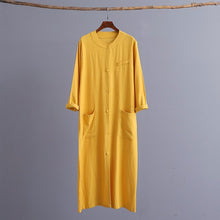 Load image into Gallery viewer, SOOMODA Long Sleeve Pocket Solid Linen Trench Coats