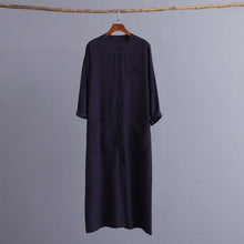 Load image into Gallery viewer, SOOMODA Long Sleeve Pocket Solid Linen Trench Coats