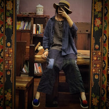 Load image into Gallery viewer, SOOMODA Calf-length Pants Patchwork Flat Straight