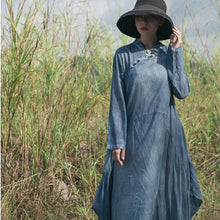 Load image into Gallery viewer, SOOMODA Irregular Vintage Button Dress